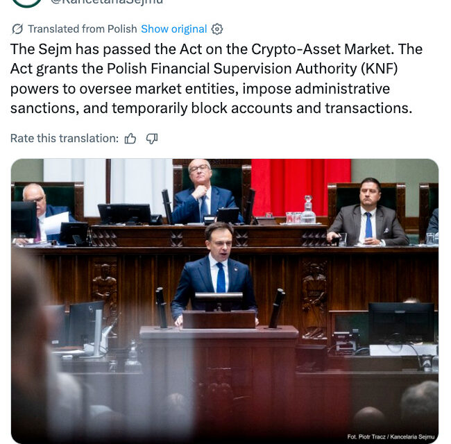 Polish lawmakers back revised crypto bill after repeated vetoes