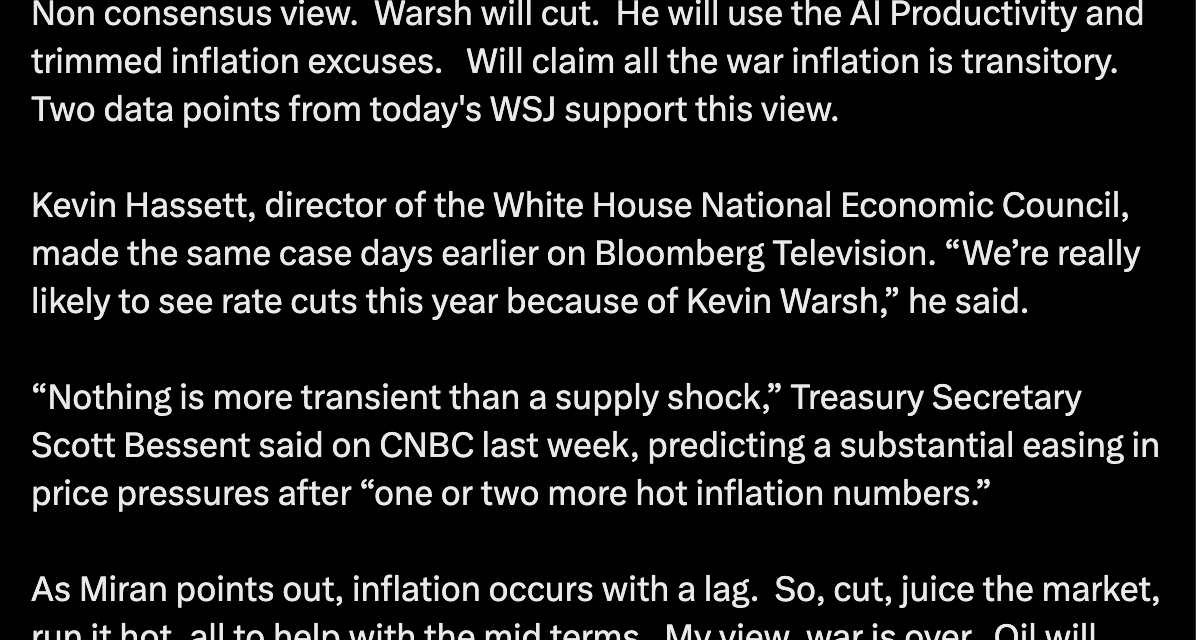 Warsh will cut rates, despite consensus view of rate hikes: Analyst