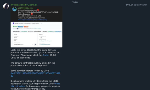 Circle freezes $12.6M of USDC linked to privacy protocol Zama