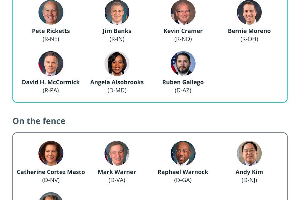 Who supports CLARITY on the US Senate Banking Committee?