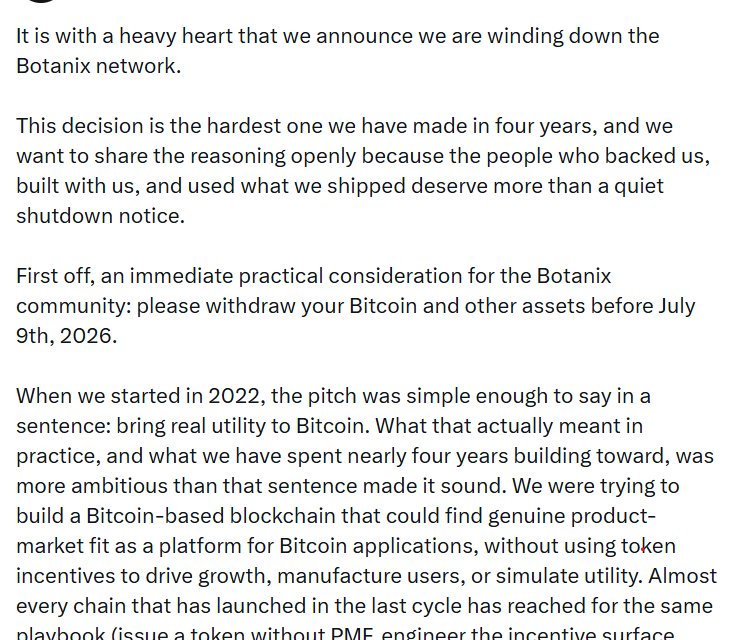 Does Botanix’s failure prove Bitcoiners don’t care about DeFi?
