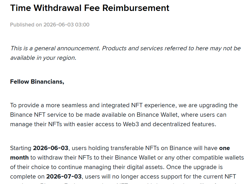 Binance to end NFT support on exchange, shift service to wallet