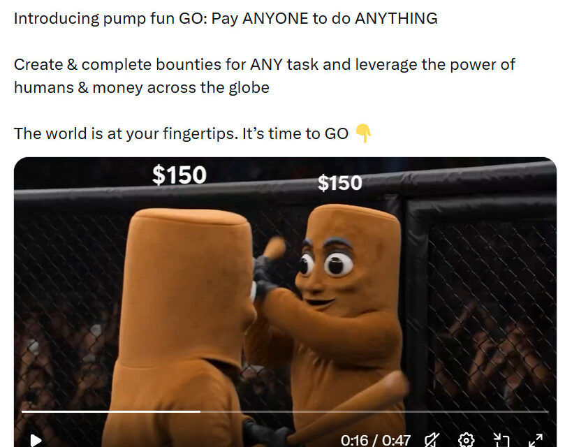 Pump.fun bounty platform pays users to tattoo tokens and chase viral stunts