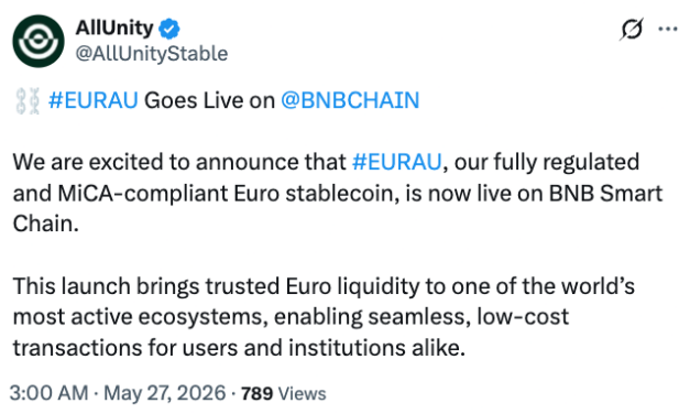 AllUnity debuts SEKAU, a fully reserved Swedish krona stablecoin