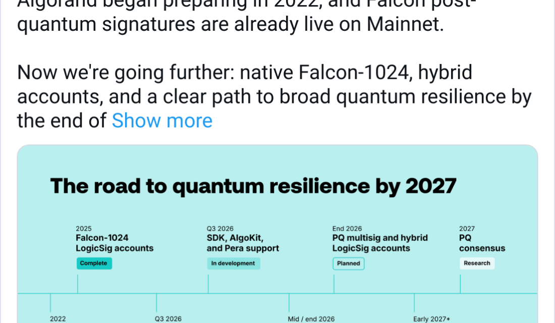 Algorand plans ‘broad quantum resilience’ by 2027