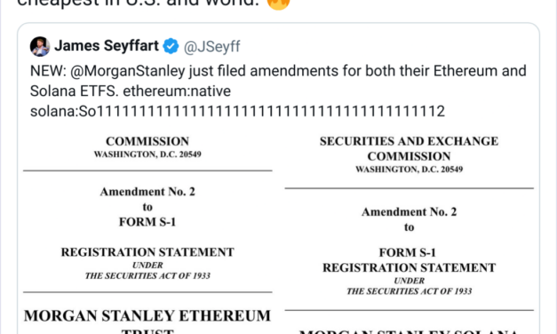 Morgan Stanley amends Ethereum, Solana ETFs to reveal record cheap fees