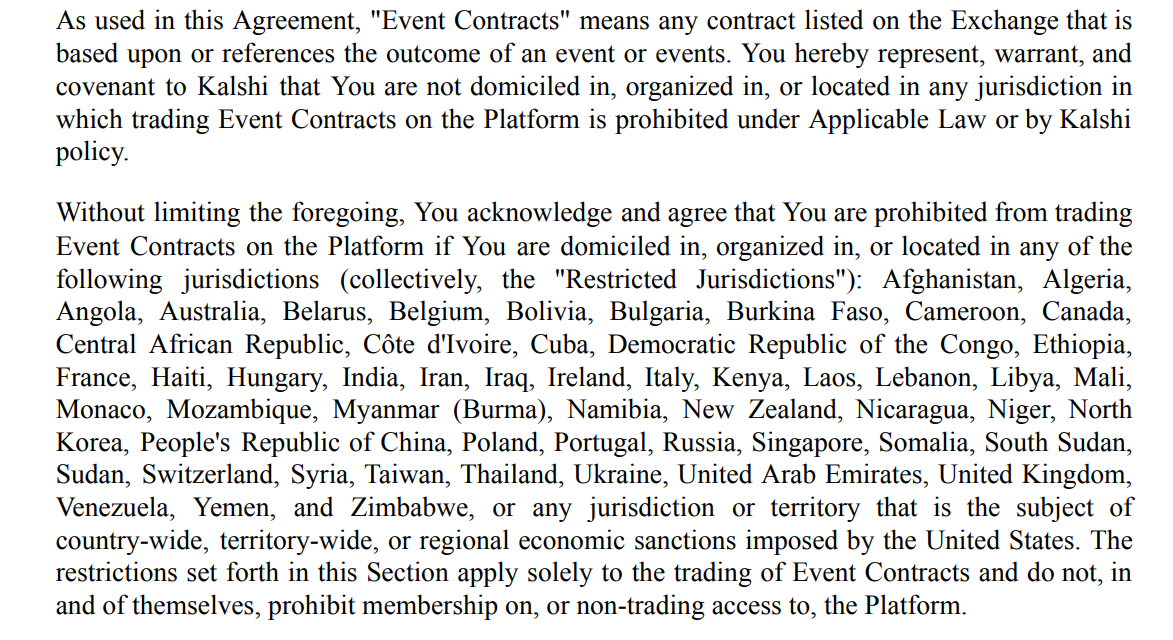 Kalshi adds India to growing list of restricted jurisdictions