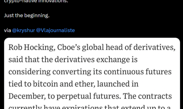 CBOE weighs converting BTC, ETH continuous futures into perpetual futures: Report