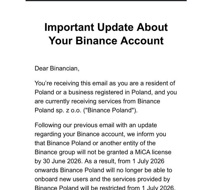Binance faces EU service limits next week as MiCA rules take effect