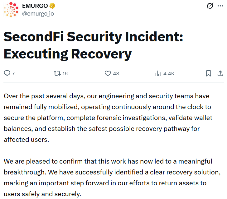 SecondFi targets two-week recovery after Cardano wallet exploit