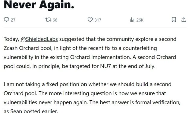 Zcash weighs new shielded pool after counterfeiting flaw