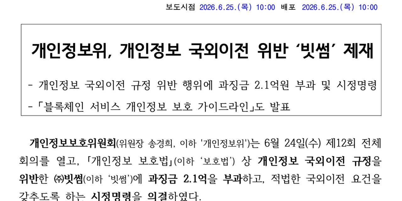 South Korean authorities fine Bithumb $136K over sharing user information overseas