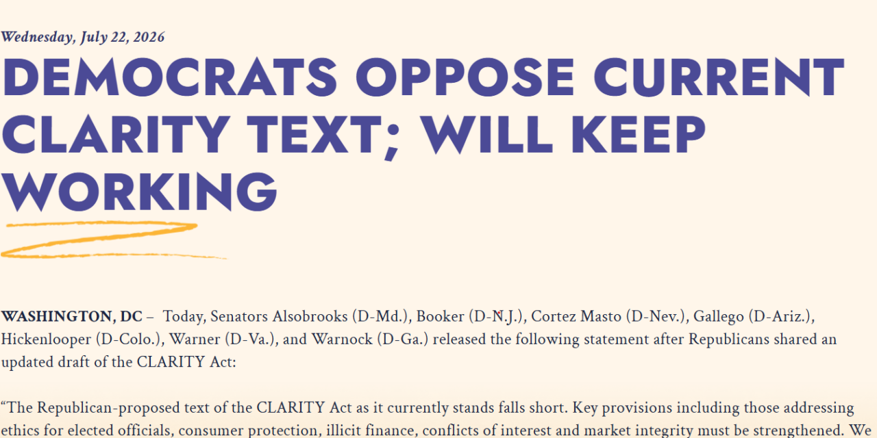 Here’s why the CLARITY Act’s ethics deal may be so hard to reach