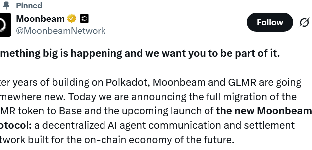 Moonbeam to pivot from Polkadot to Base, unveils AI agent framework