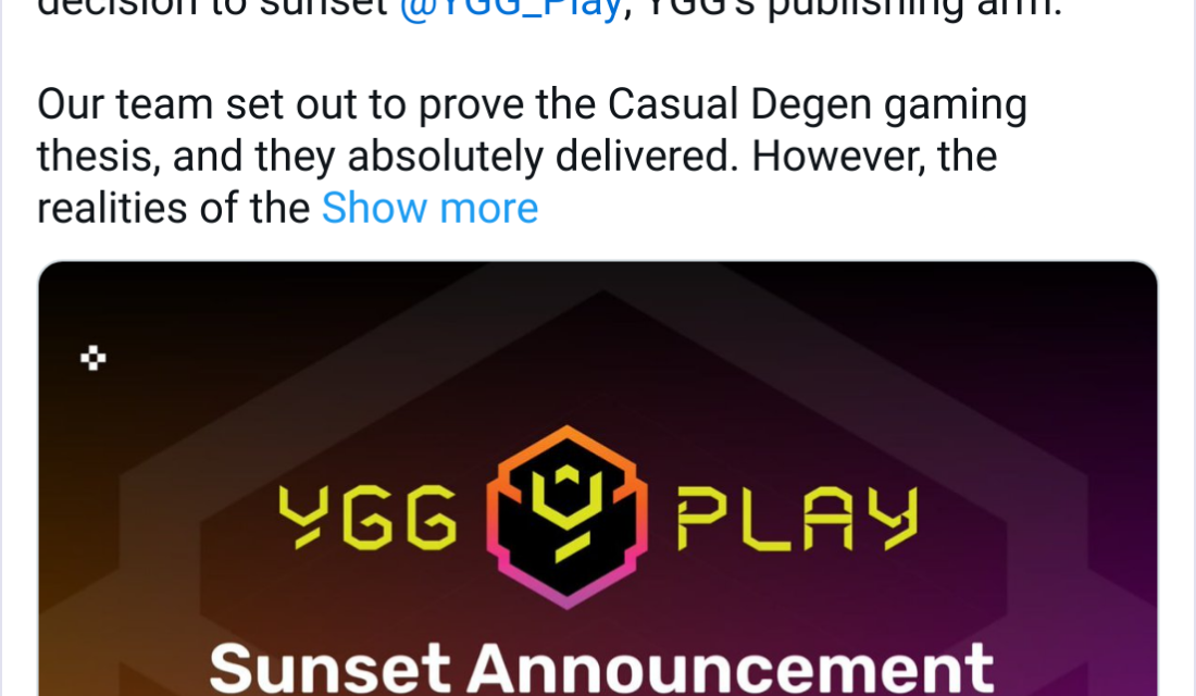 Yield Guild Games cuts 35 staff, shuts game publisher to focus on AI
