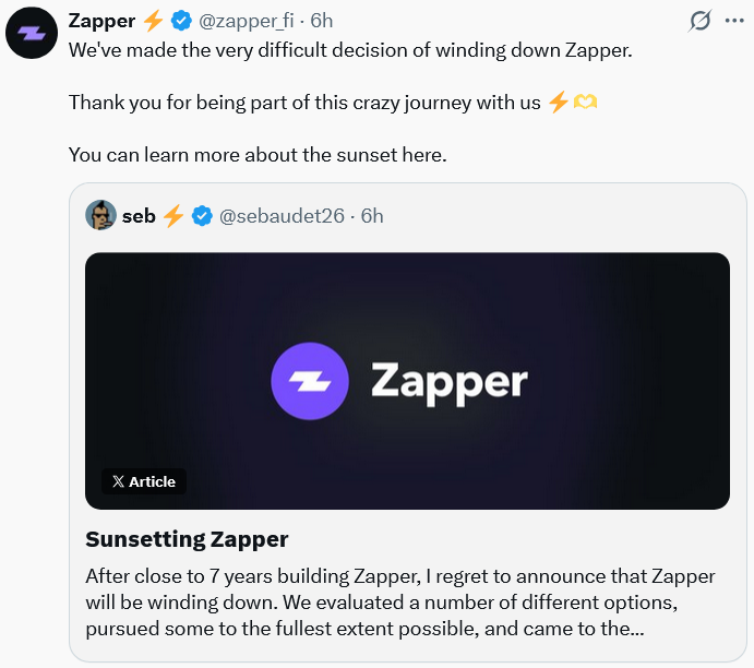 Mark Cuban-backed DeFi dashboard Zapper shutters after 7 years