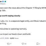Movement Labs files for Chapter 11 bankruptcy after months of MOVE token turmoil