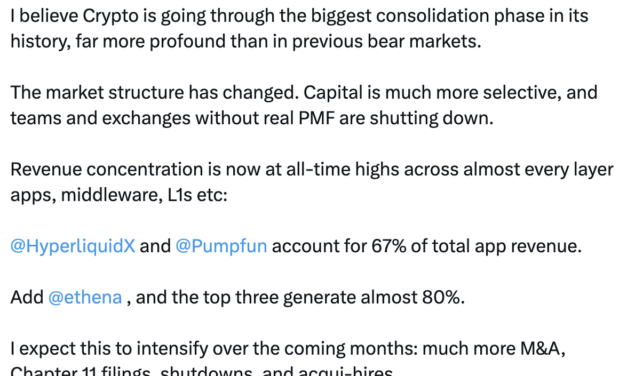 Crypto entering biggest consolidation phase in history, says ARK analyst