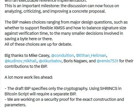 SHRINCS BIP published: Quantum-secure Bitcoin comes with a catch