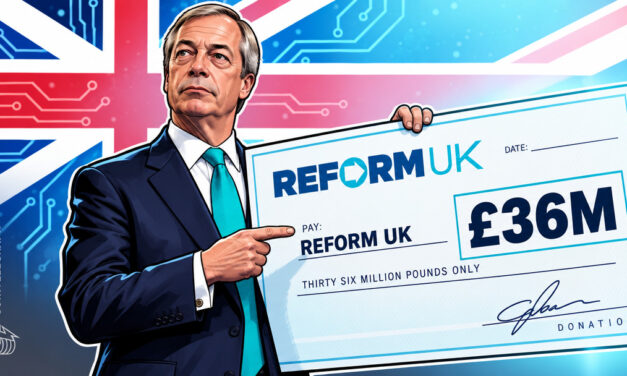 Farage’s Reform UK gets biggest donation ever from crypto billionaire: Reports