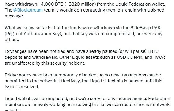 ‘White hats’ take 4000 BTC from Liquid, ETFs see best inflows of 2026: Hodler’s Digest