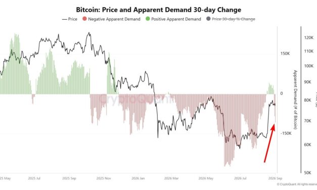 Bitcoin’s apparent demand turns negative as price struggles with $77K