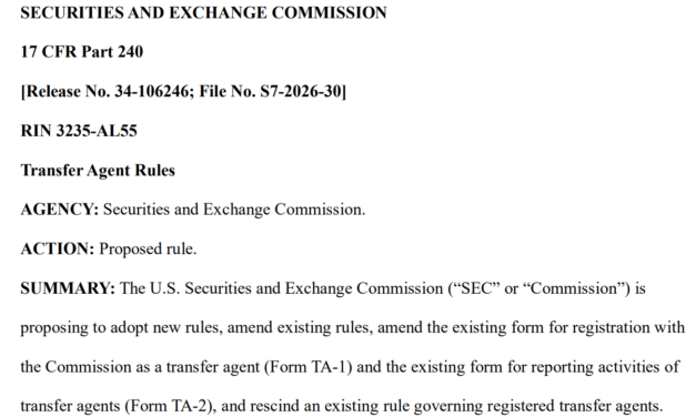 SEC proposes broad update to decades-old transfer agent rules with blockchain nod