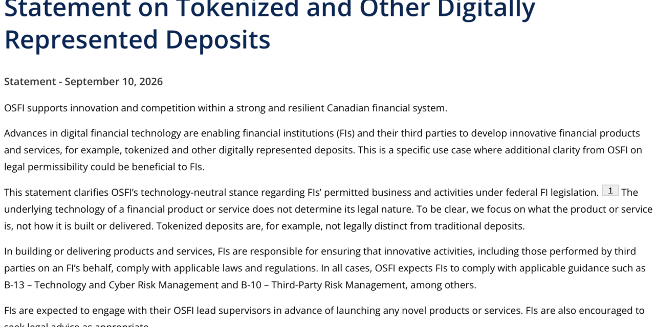 Canada’s six largest banks explore tokenized Canadian dollar deposits