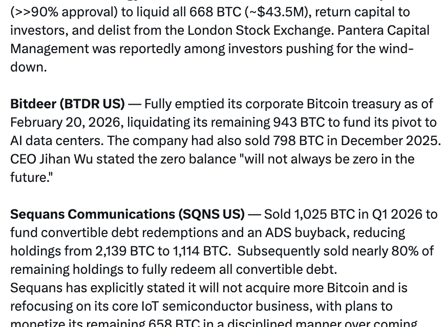 Sequans exits Bitcoin treasury strategy after selling remaining 314 BTC