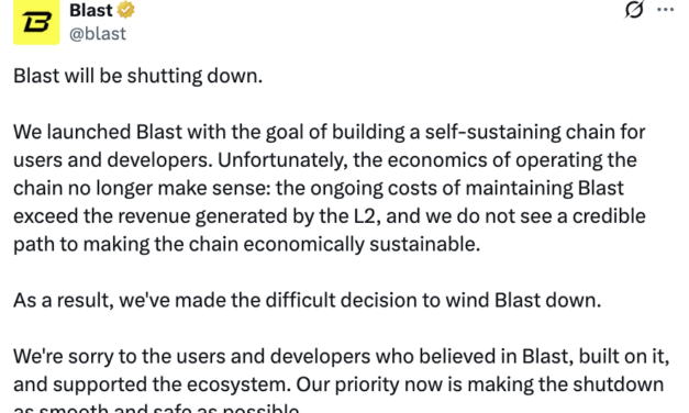 Blast to wind down Ethereum L2 after costs outpace revenue