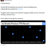 Sui tunnels hit 40.6M TPS in live AI agent test