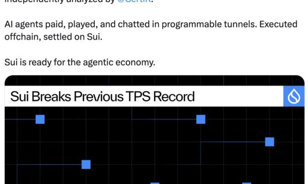 Sui tunnels hit 40.6M TPS in live AI agent test